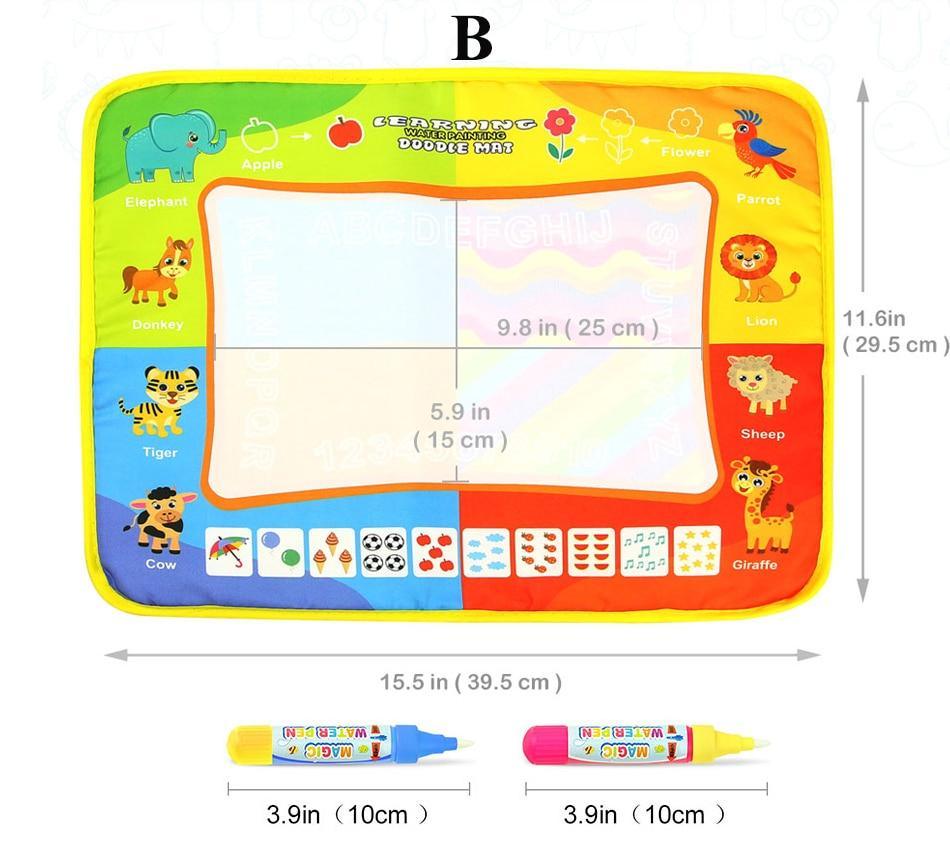 Magic Water Painting Drawing Mat & 2 Pens Doodle Board Coloring Books for Kids Children Educational Toys - SJB-DIAMOND ELITES