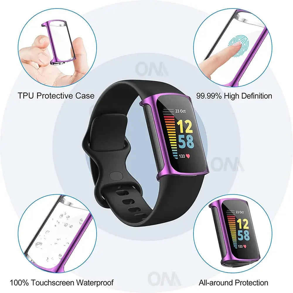 Fitbit Charge 5, 6, 3, 4 Screen Protector Case - Durable Design - SJB-DIAMOND ELITES