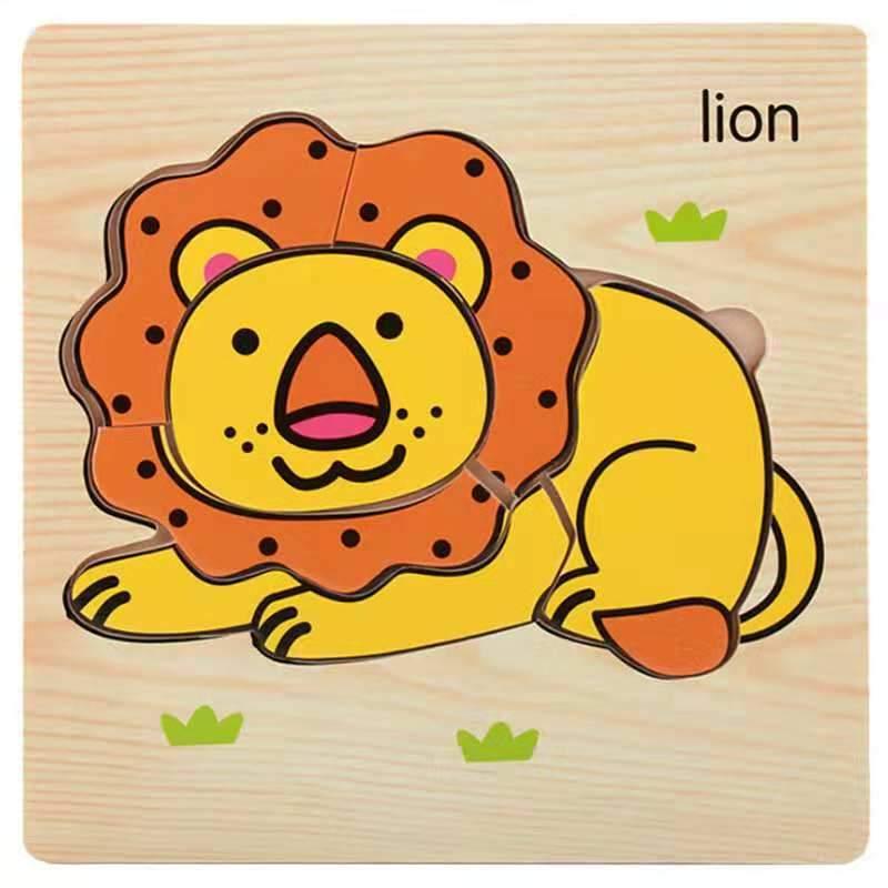 3D Wooden Children Interesting Puzzle Toys With Animals and Cars Exellent Puzzles Intelligence Kids Early Educational Toys For Children - SJB-DIAMOND ELITES