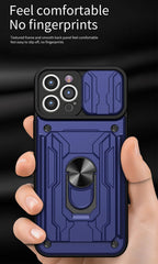 Shockproof Case for iPhone 13 12 11 Pro Max With Card Slot Ring Stand Camera Protection Phone Cover for iPhone XR XS Max Removable Card Holder Ring Holder Shockproof Protection Cover Stevvex