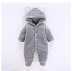 Newborn Winter Hoodie Baby Rompers Outwear Infant Baby Jumpsuit 3M -12M For Girls and Boys Winter Romper