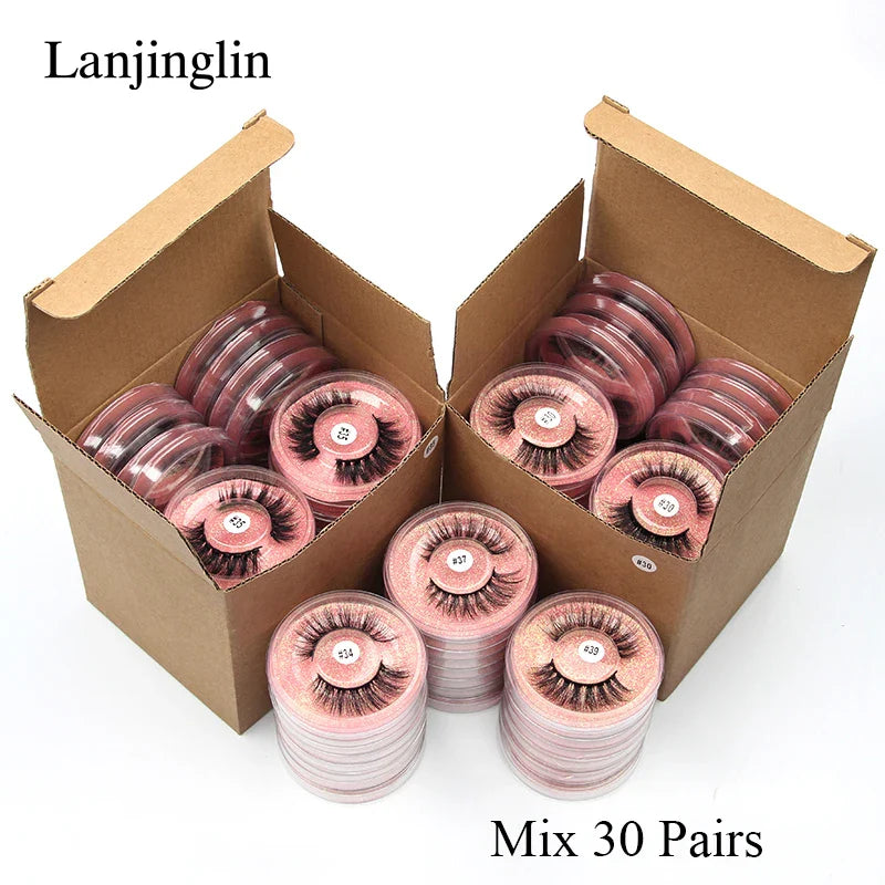 4/100 Pairs Wholesale Fake Lashes 3D Mink Eyelashes Fluffy Dramatic Lashes Cruelty Free False Eye lashes Makeup Tools maquillaje Lootquake LLC