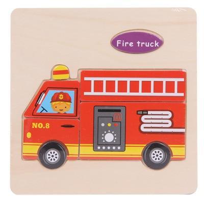 Baby Toys Wooden 3D Puzzle Cartoon Animal Intelligence Kids Educational Brain Teaser Children Tangram Shapes Learning - SJB-DIAMOND ELITES