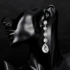 TREAZY Fashion Crystal Wedding Drop Earrings for Women Silver Color Bridal Dangle Earrings Brides Gifts Birthday Party Jewelry