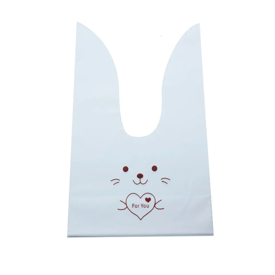 Hot Sale 20 / Batch Cute Rabbit Carrot Ear Biscuit Bag Candy Biscuit Gift Bag Snack Baking Packaging Supplies Easter Decoration Lootquake LLC