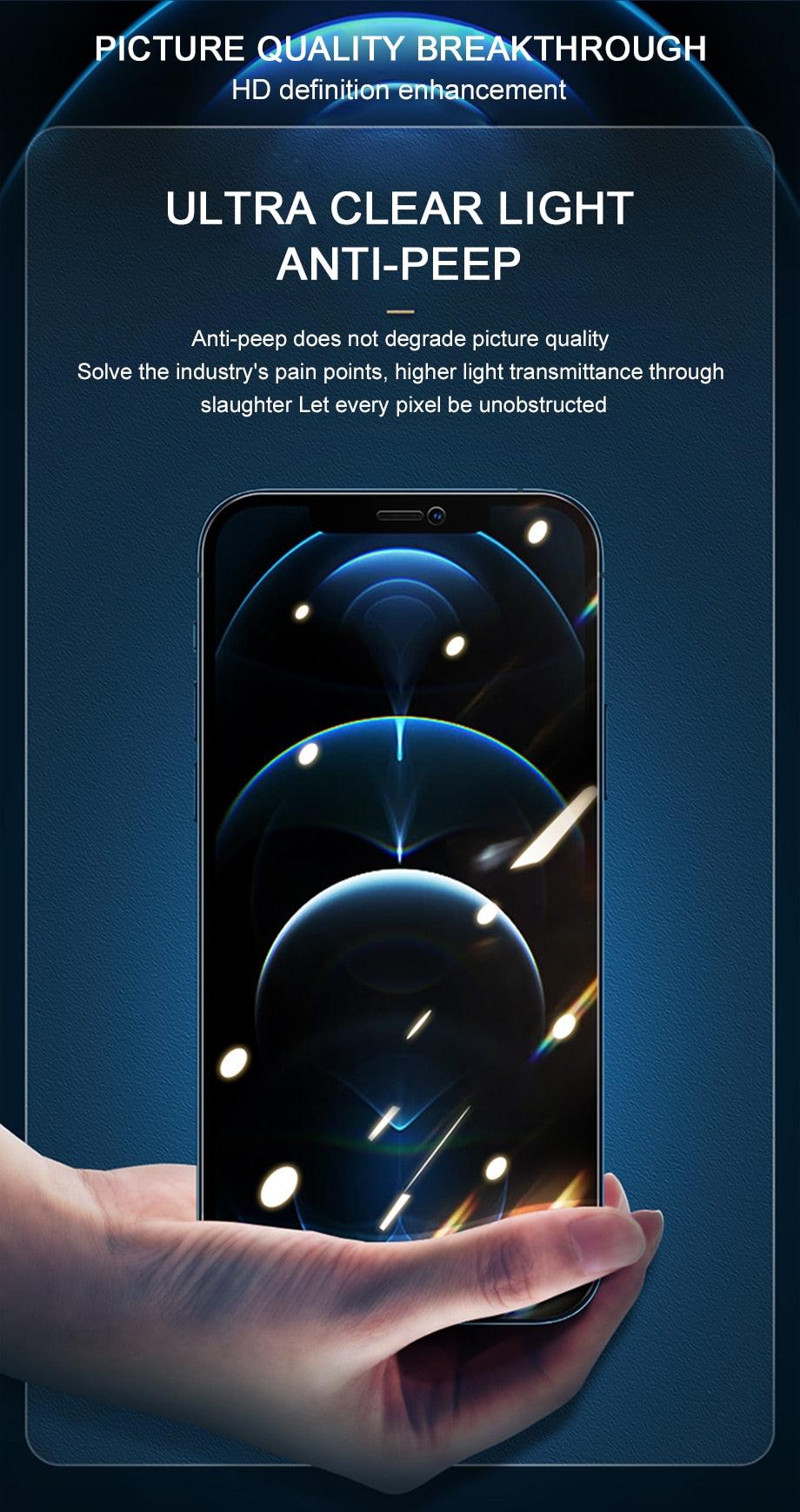 8K Privacy Protective Glass For iPhone 11 12 13 14 Pro Max XR Anti Spy Tempered Glass For iPhone 14 13 12 Screen Protector Film Edge to Edge Case Friendly Screen Protection Film Stevvex