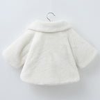 Princess Baby Girls Winter Thick Bownot Cloak Coat Flower for Childre With Flowers