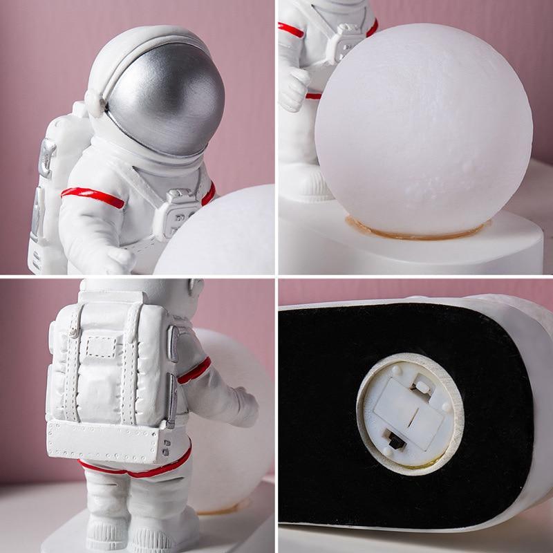 STEVVEX Astronaut Spaceman Moon Night Light Bedroom Bedside Desktop Creative Decoration Table Lamp Gift Light For Children Baby Kids - SJB-DIAMOND ELITES