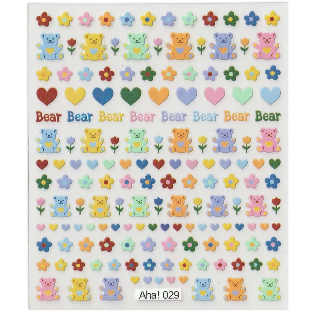 42Model Sticker Nail Decal 3D Adhesive Patch,Smile/Animal/Flower Nail Art Decorations Manicure Sticker Easter Day Design Decal- Lootquake LLC