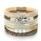 High Quality Handmade Elegant Fashion Luxury Modern New Amazing Charm Pearl Life of tree Leather Bracelets For Women - SJB-DIAMOND ELITES