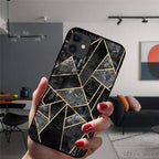 Unique Abstract Ultra Thin Sparkle Soft Silicone Case For iPhone XS Max 8 7 Plus X XR 6 6S 5S Mini Black Phone Case Marble Geometric Art Soft Silicone Cover Stevvex