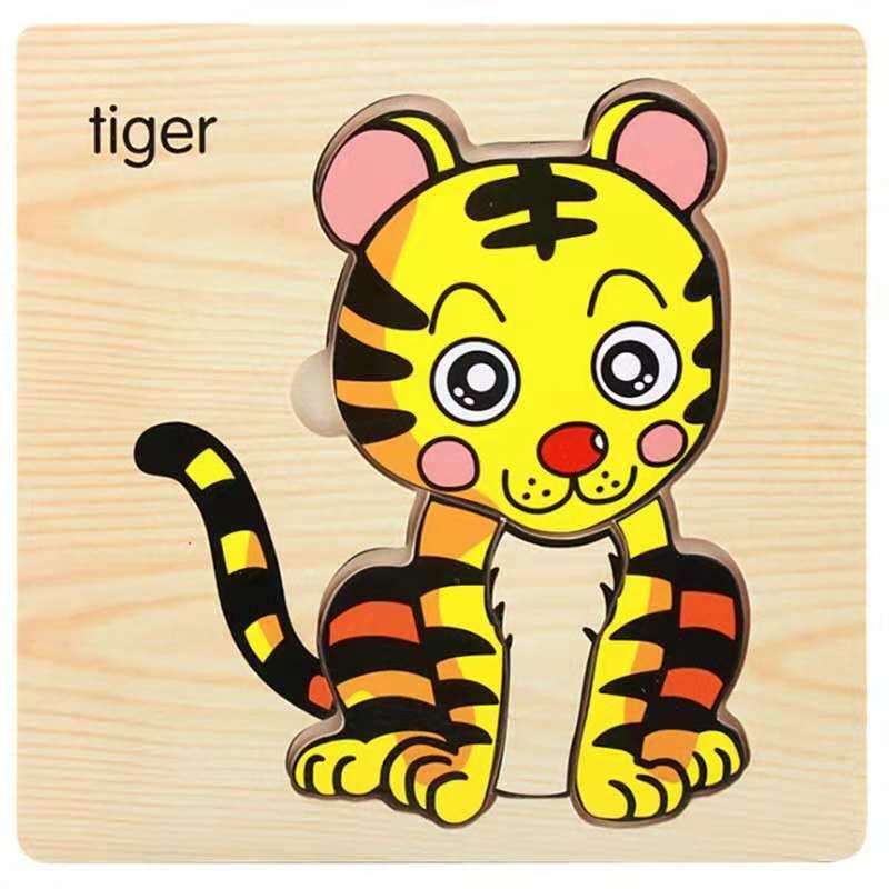 3D Wooden Children Interesting Puzzle Toys With Animals and Cars Exellent Puzzles Intelligence Kids Early Educational Toys For Children - SJB-DIAMOND ELITES