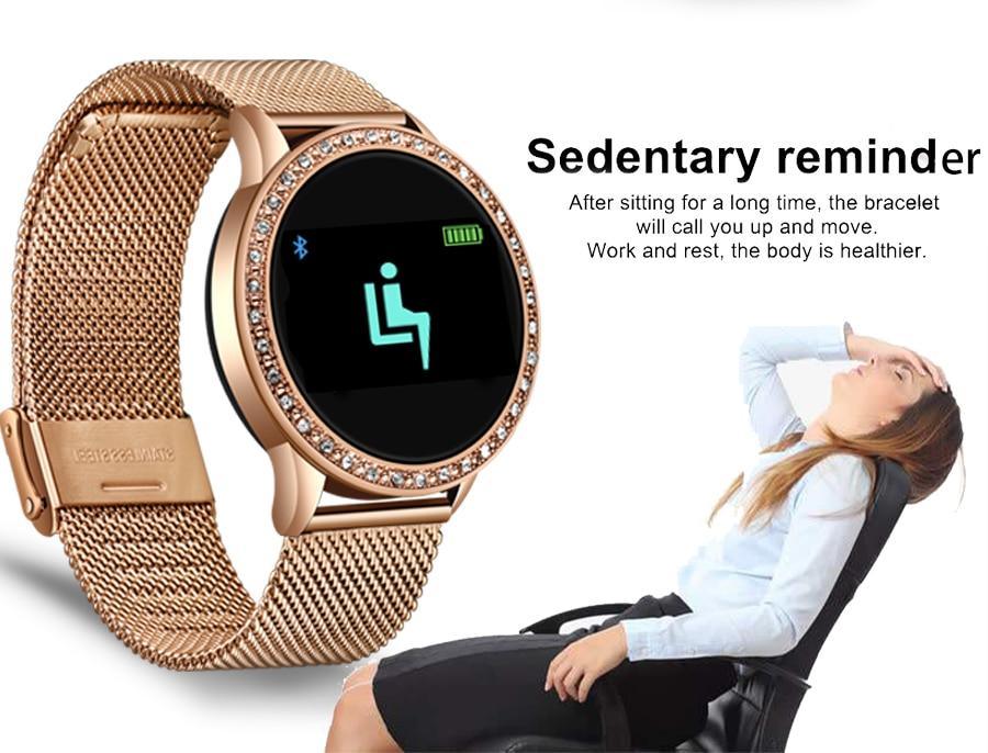 Luxury Ladies Smart Watch For Women With  Blood Pressure Heart Rate Monitor Fitness tracker And Sport Smart Band Alarm Clock Reminder Smartwatch - SJB-DIAMOND ELITES