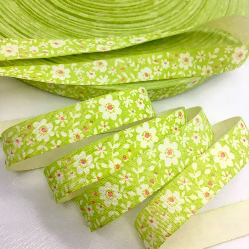5Y 1.5cm/2.5cm Flowers Printed Cotton Floral Ribbon For Handmade DIY Craft Scrapbook Gift Packing Easter Wedding Christmas Deco Lootquake LLC