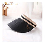 Vintage Women's Sun Hats Handmade Straw Visor Caps Fashionable Adult Sun Beach Top Hats Cute Bowknot Design Fashion Summer Women's Casual Caps Straw Hats Parent-Child Summer Hat Empty Top Beach Hat Stevvex