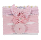Fashion Baby Nylon Bow Headband Newborn Bowknot Round Ball Head wrap Flower Turban Girls Hair Bands Bow For Kids