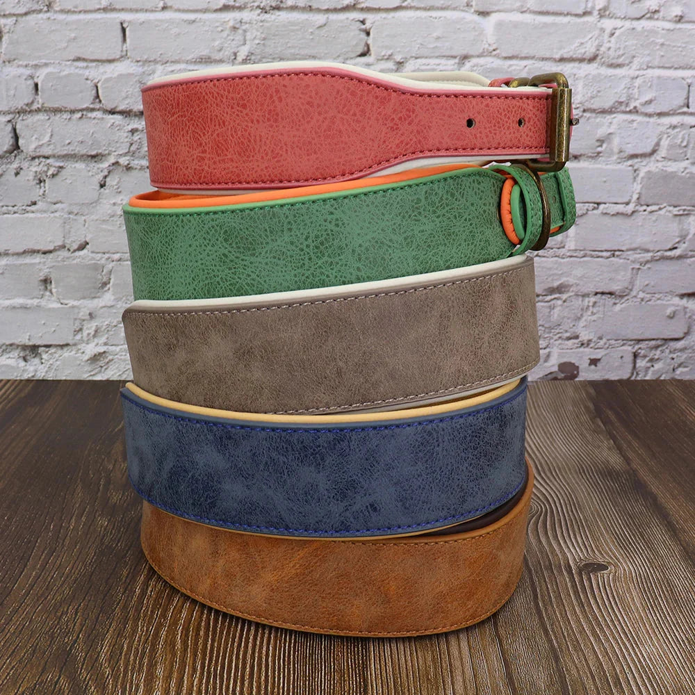 The Wide Luxe Collar - Padded Leather for Large Dogs Fashioned Furbabies