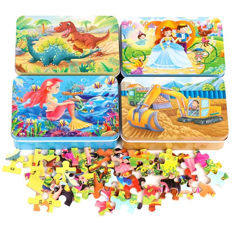 New 60 Pieces Wooden Toys Puzzle Kids Toy Cartoon Animal Wood Toys Puzzles For Child Early Educational Learning Toys for Children - SJB-DIAMOND ELITES