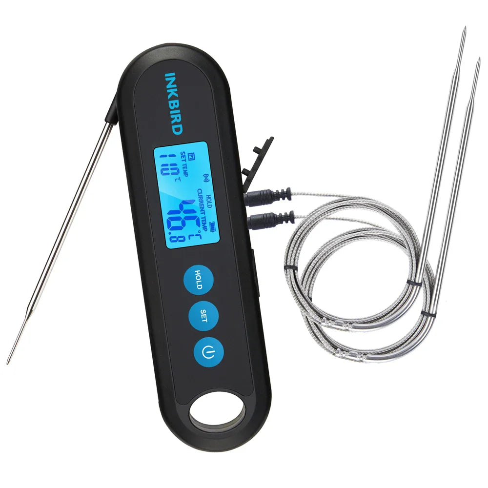 INKBIRD Digital Meat Thermometer With 2 External Probes IHT-2PB Backlight Display 2 Sec Instant Readout Bluetooth Rechargeable Lootquake LLC