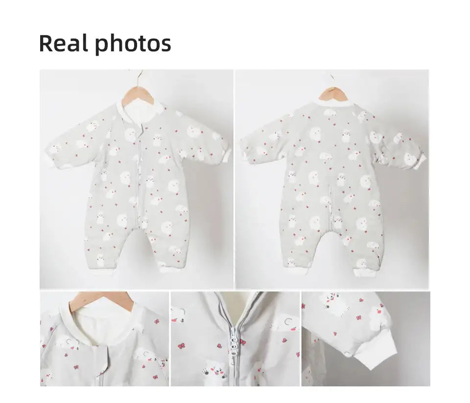 Baby Sleeping Bag Cute Flowers Print Toddler Sleepwear Walk Play Pajamas 2.5Tog Thick Winter Keep Warm Sleepsack 1-4 Years