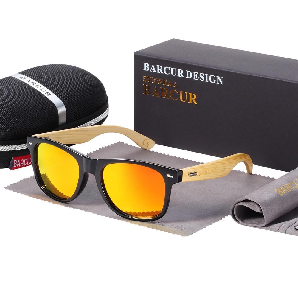 STEVVEX Bamboo Shades Dark Sunglasses Square Night Glasses Polarized Wood Handmade Eyewear For Women and Men With UV400 Protection - SJB-DIAMOND ELITES