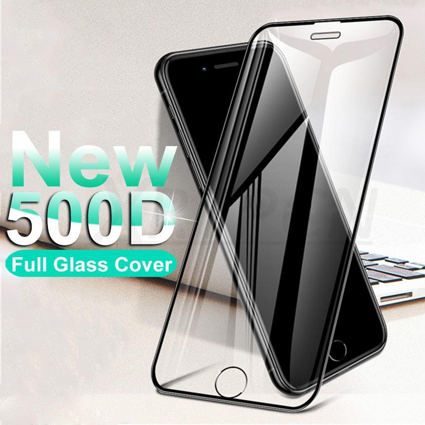 500D Curved Protective Glass For iphone SE 2020 6 6S 7 8 Plus Tempered Glass Film on iPhone X XR 11 Pro XS Max Screen Protector Anti-Fingerprint Tempered Glass Film Full Screen Case Friendly Bubble Free for iPhone Stevvex