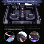 Interior Car Lights LED Car Strip Lights with Two-Line Waterproof Design RGB LED Strip Light With USB Wireless Remote Music Control Multiple Modes and Music Sync Under Dash Car Lighting with Car Charger, DC 12V