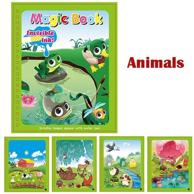 1pcs Magical Book Water Drawing Coloring Cartoons Books Doodle Pen Painting Drawing Board For Kids Toys Birthday Gift - SJB-DIAMOND ELITES