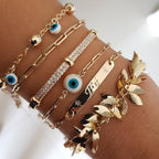 Bohemian Gold Tassel Bracelets For Women Summer Shell Clear Crystal Stone Luxury Jewelry - SJB-DIAMOND ELITES