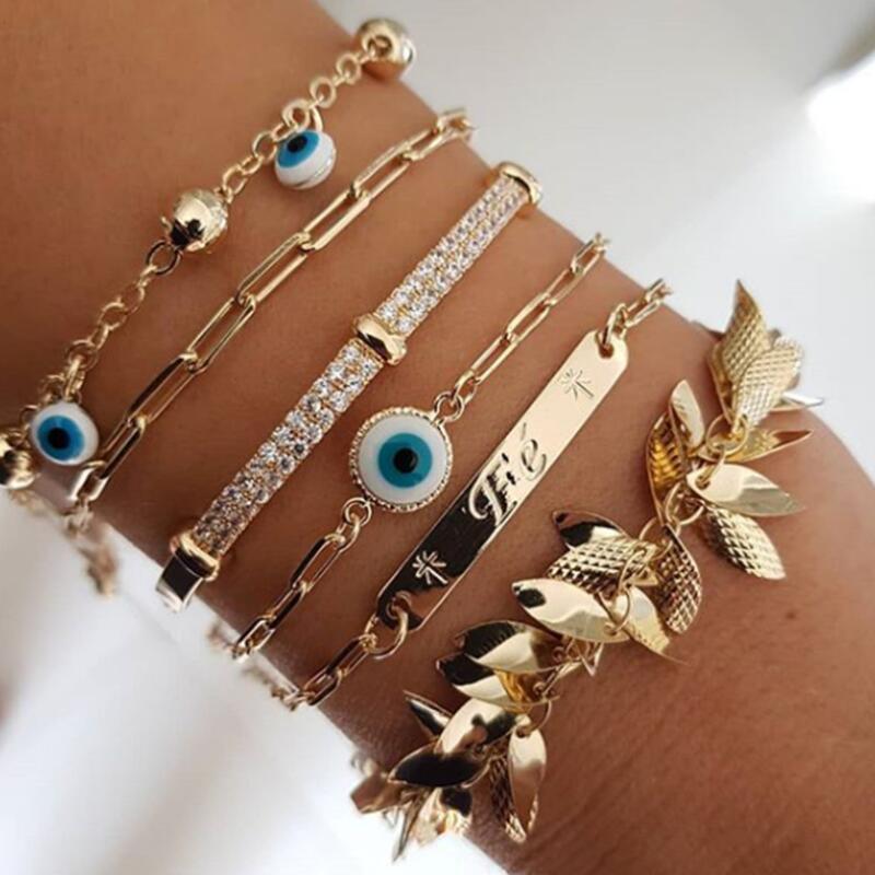 Bohemian Gold Tassel Bracelets For Women Summer Shell Clear Crystal Stone Luxury Jewelry - SJB-DIAMOND ELITES