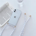 Transparent Wallet Case for iPhone 13 12 11 Pro Xs Max Shockproof Card Crossbody Lanyard Rope Strap Cover Transparent Soft Case Necklace Phone Cover Colorful Case & Adjustable Strap Stevvex