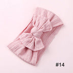 Modern Braid Nylon Bow Knot Solid Wide Nylon Headbands Turban Baby Girls Head Wrap For Girls