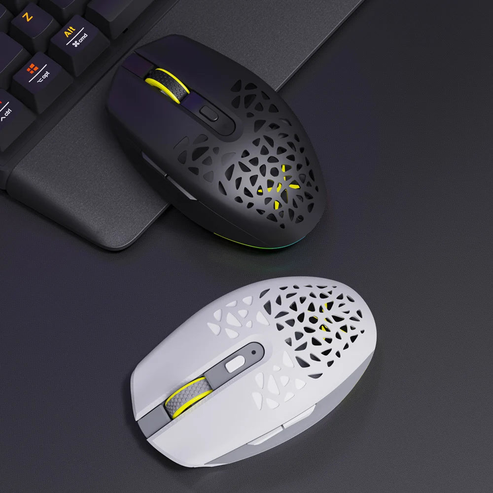 Delux M820DC PAW3335 Wired + Wireless + Bluetooth Gaming Mouse 80 Million Clicks 16000 DPI RGB Rechargeable Mice For Computers Lootquake LLC