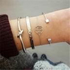 Fashion Bohemia Leaf Round Knot Cuff Bangle Gold Chain Charm Bracelet  for Women Simple Geometric Bracelets Luxury Jewelry - SJB-DIAMOND ELITES