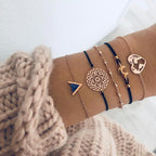 Boho Rose Map Bracelets & Bangles for Women Bohemian Round  Charm Bracelet Set Fashion Multilayer Accessories Luxury Jewelry - SJB-DIAMOND ELITES