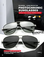 Top Quality Square Retro Photochromic Aluminum Sunglasses Men Polarized Driving Women Sun Glasses For Men Brown Oculos de sol