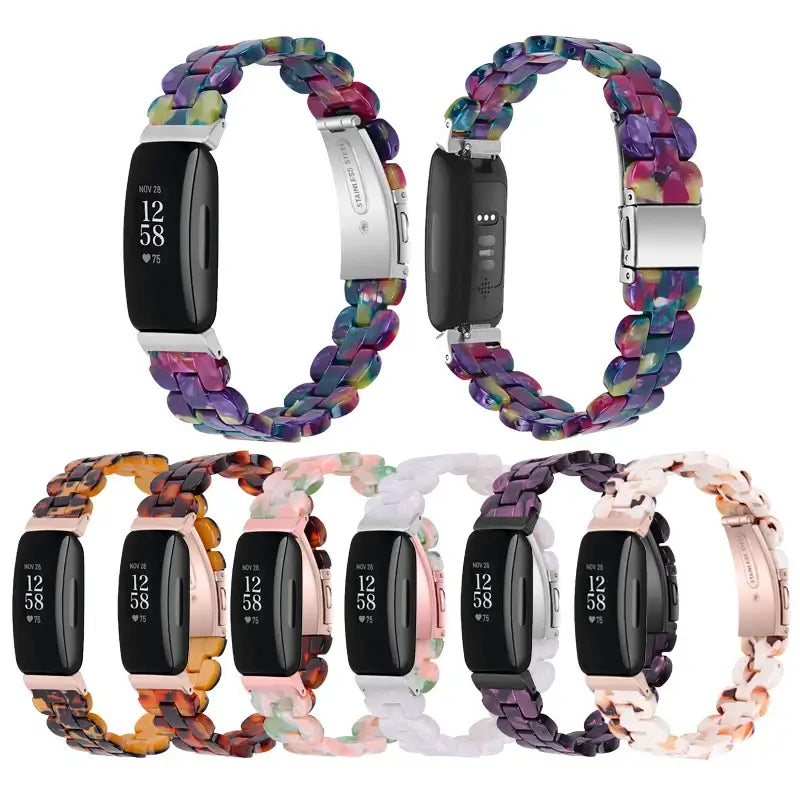 Fitbit Inspire 3, 2, 1, HR Resin Band - Durable, Lightweight - SJB-DIAMOND ELITES