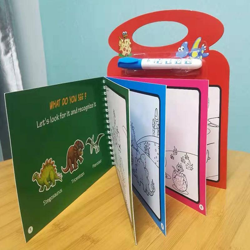 Montessori Coloring Book Doodle & Reusable Magic Pen Painting Drawing Board For Kids Baby Educational Birthday Toy - SJB-DIAMOND ELITES