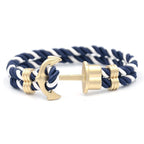 Luxury Modern Handmade Stainless Stell Men Anchor Bracelet made of Nylon in Navy Blue Color For Man - SJB-DIAMOND ELITES