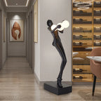 Modern Human Body Resin Decorative Abstract Statue Sculpture Lamp Floor Art Light Women Lady Home Decor Animal Decorative Bronze