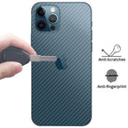 2Pcs Carbon Fiber Matte Back Film For iPhone 14 13 12 Mini 11 Pro XR X XS Max 7 8 Plus SE3 Transparent Scratch Resistant Sticker Slim Fit Clear Transparent 3D Carbon Fiber Back Skin Rear Screen Guard Protector Sticker Stevvex