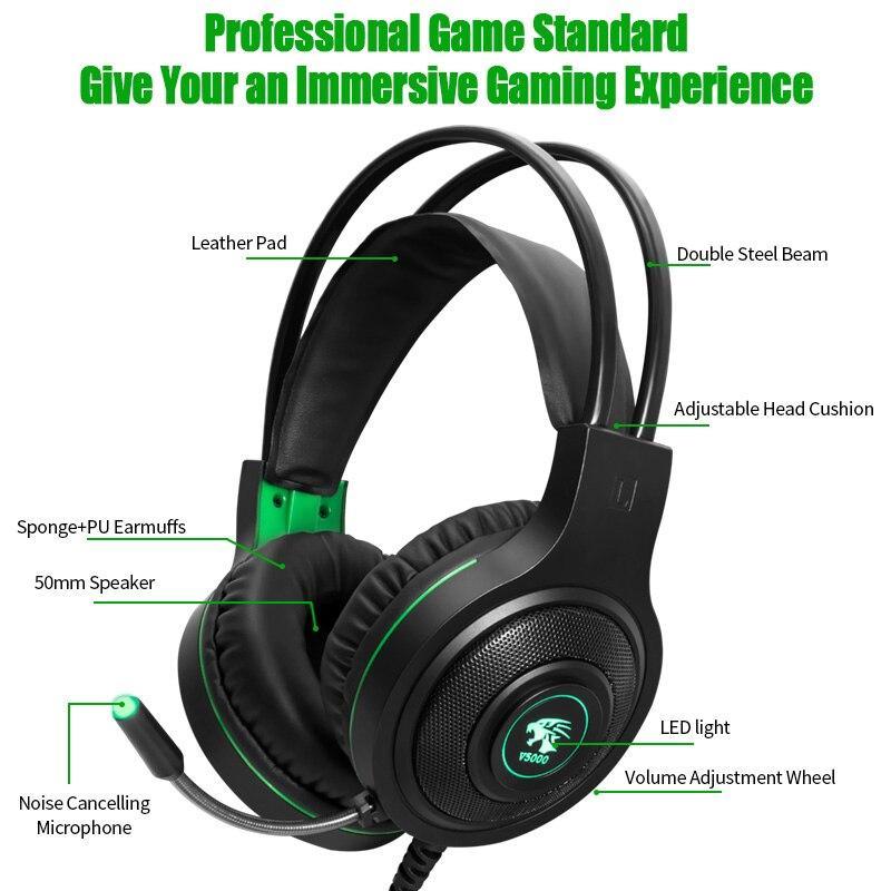 Modern LED STEVVEX Gaming Headphones USB 3.5mm USB Wired Game Headset Professional Earphones with Mic Voice Control for Laptop Computer and Gaming  (3.5mm Plug) - SJB-DIAMOND ELITES