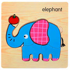 3D Wooden Children Interesting Puzzle Toys With Animals and Cars Exellent Puzzles Intelligence Kids Early Educational Toys For Children - SJB-DIAMOND ELITES