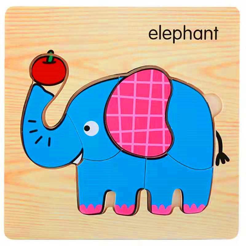3D Wooden Children Interesting Puzzle Toys With Animals and Cars Exellent Puzzles Intelligence Kids Early Educational Toys For Children - SJB-DIAMOND ELITES