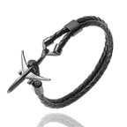 Modern Stainless Steel Airplane Anchor Luxury Bracelets For Men And Women Genuine Multi-Layer Leather Elegant Bracelet Freestyle Home Jewelry - SJB-DIAMOND ELITES