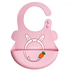 Silicone Baby Eating Bib Children Adjustable Large Boy Girl Saliva Pocket Super Soft Waterproof Bibs For Kids