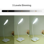 STEVVEX Reading Table Lamp LED Stand Desk Lamp With Rechargeable Battery Levels Brightness Study Reading Desk Lamp For Student Office - SJB-DIAMOND ELITES