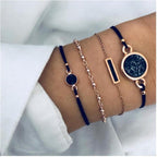 Boho Rose Map Bracelets & Bangles for Women Bohemian Round  Charm Bracelet Set Fashion Multilayer Accessories Luxury Jewelry - SJB-DIAMOND ELITES