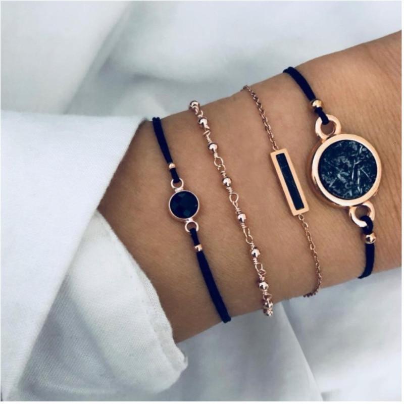 Boho Rose Map Bracelets & Bangles for Women Bohemian Round  Charm Bracelet Set Fashion Multilayer Accessories Luxury Jewelry - SJB-DIAMOND ELITES