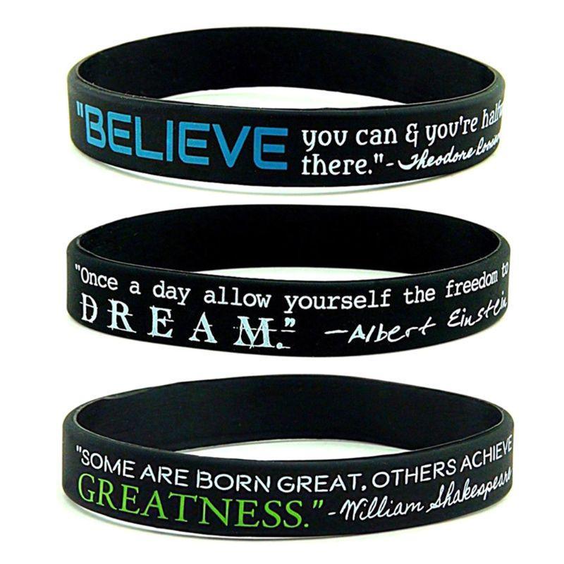 Dream Greatness Believe Motivation Silicone Rubber Bracelets Perfect Gift For Men And Women Cool Style - SJB-DIAMOND ELITES